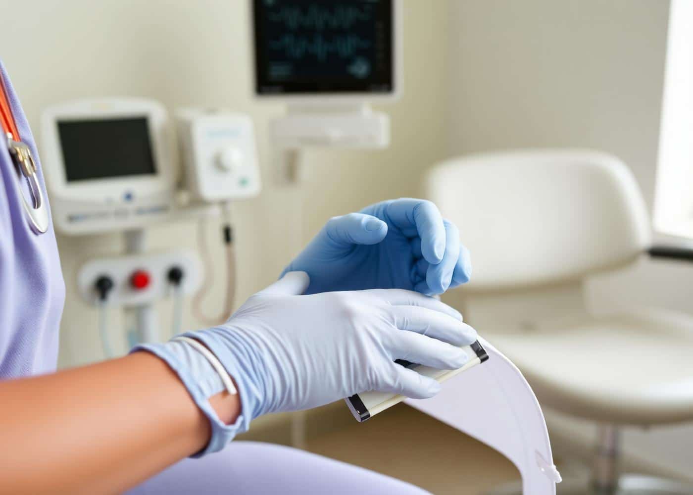 Healthcare student in a hands-on clinical learning environment preparing for dental assisting roles
