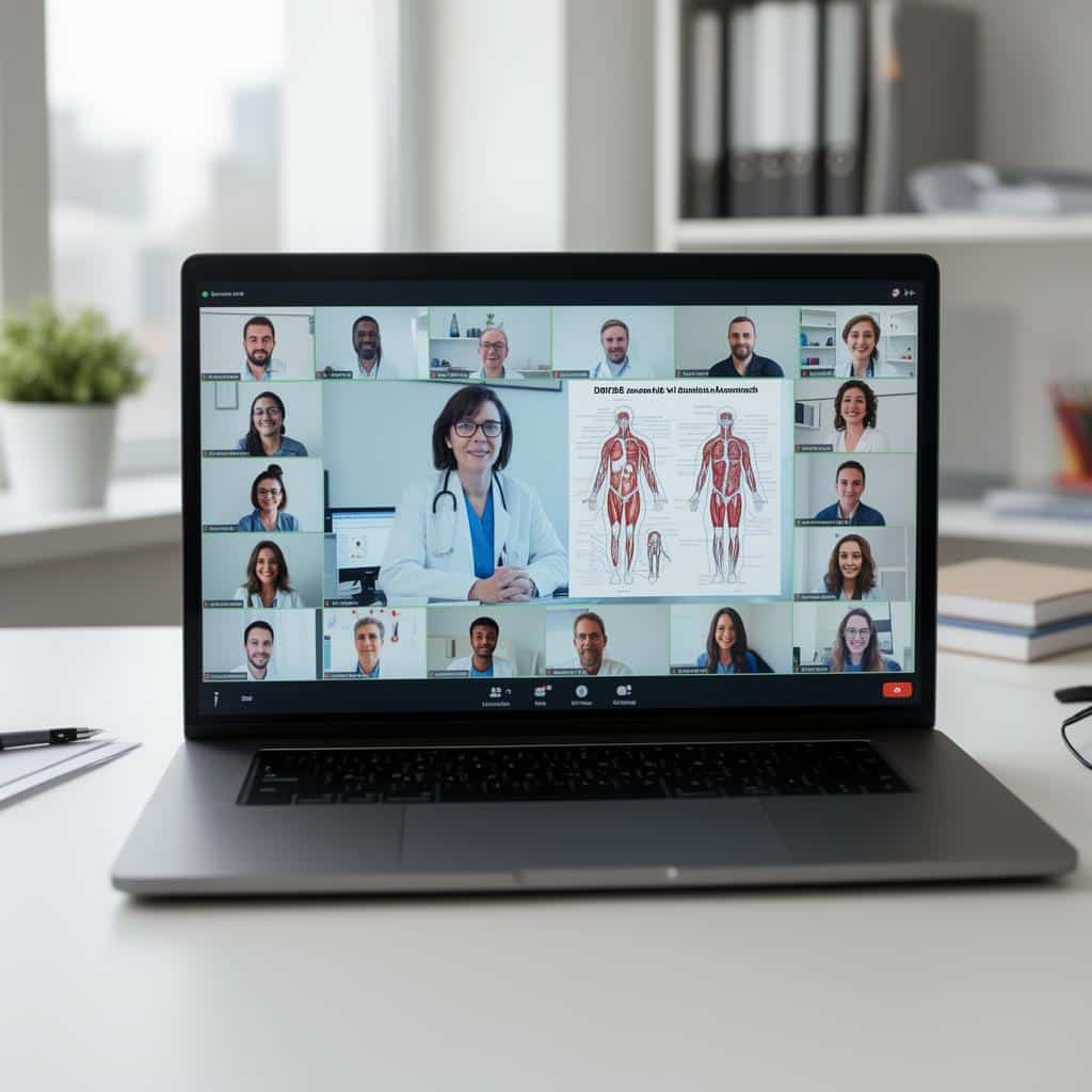 Live online veterinary assistant class on laptop